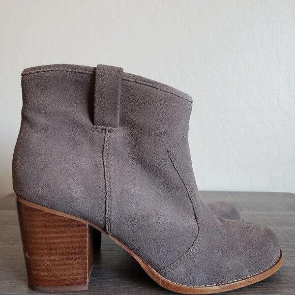 Splendid Lakota Western High-Heel Suede Booties Size Women's 9.5 Grey Ankle Boot - Picture 1 of 12